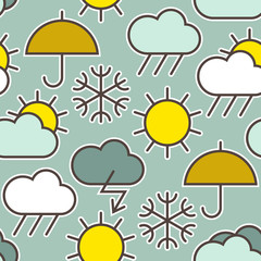 Seamless pattern of weather symbols