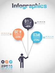 INFOGRAPHICS MODERN BUSINESS BUBBLE ICON MAN STYLE