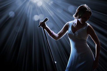 Female singer on the stage