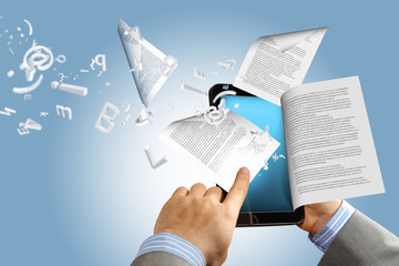 e book reader and books