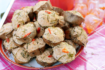 Steamed fish with curry paste