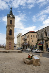 Fototapeta na wymiar Wieża zegarowa z Old Jaffa