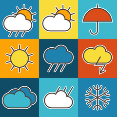 Colorful weather symbols