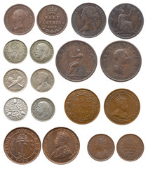collection of old coins (Great Britain, India, Ceylon)