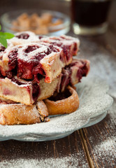 cherry pie with powdered sugar