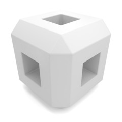 cube 3d white