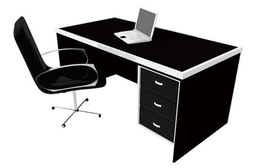 Desk with laptop - 51945075