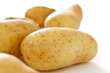 Potatoes on white