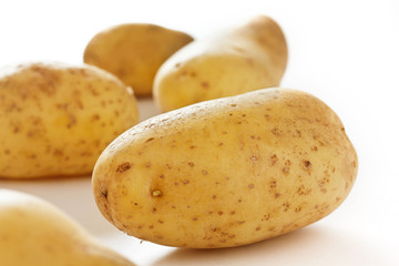 Potatoes on white