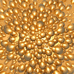 abstract background of shiny golden balls