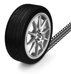 Obraz premium Die Reifenspur