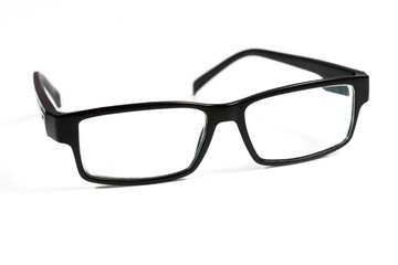 Fototapeta premium Gafas negras en fondo blanco