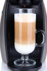 Layered coffee close up