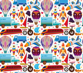 seamless transport pattern © notkoo2008