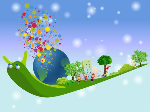 Fototapeta podróż na ślimaku