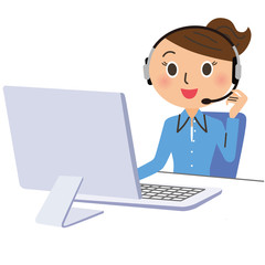 ビジネスウーマン　オペレーター　イラスト