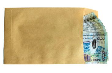 Kazakh money in envelope