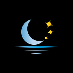 Vector Logo Moon and Stars