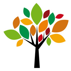 Vector logo autumnal tree