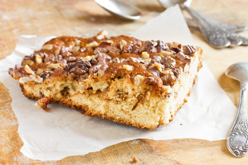 Piece on pie witn nuts