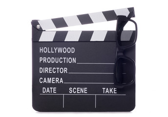 Obraz premium Movie board clapper with 3D glasses