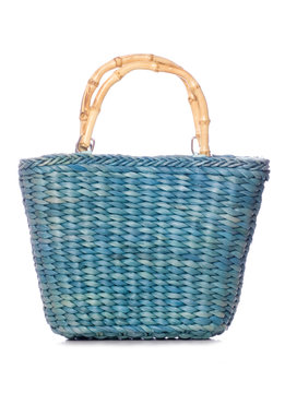 Green Wicker Shopping Bag