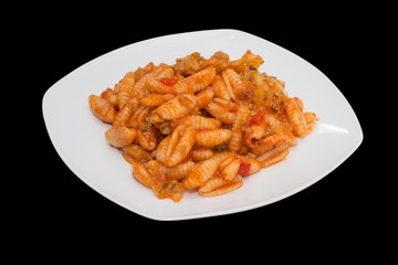 Macaroni with tomato sauce