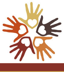 Loving hands with copy space vector.