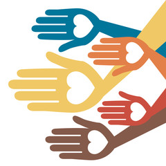 Helpful hands with copy space.