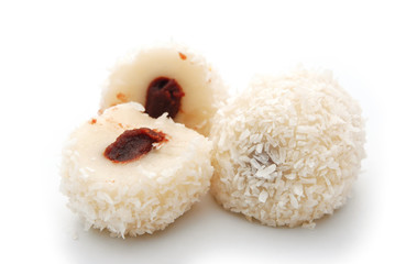 Chinese dessert, Mochi on a white background