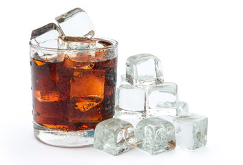 cup of cola and ice with clipping path 2