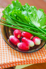 radish and salad