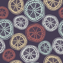 Seamless pattern with round slices