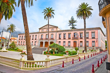 Town hall in the center of La Orotava. Tenerife, Canary, Spain