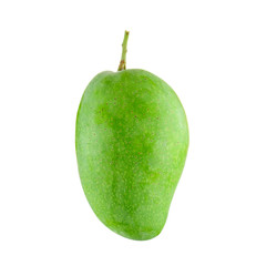 Green mango isolated on a white background