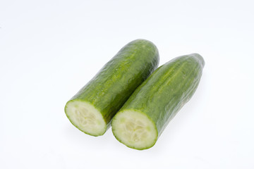 The green cucumber isolated on white background