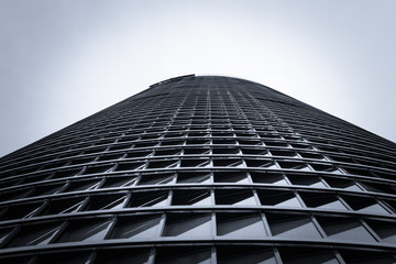Detail of modern architecture facade with metal and glass