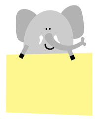 Elefant mit Schild