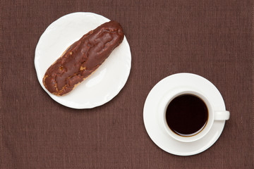 eclair and coffee