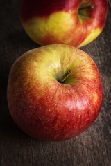 Fototapeta na wymiar two ripe garden apples close up