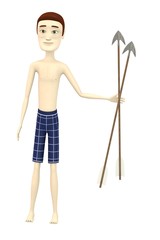 3d render of cartoon character with arrows