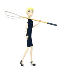 3d render of cartoon character with baitnet