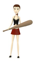 3d render of cartoon character with bat