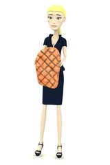 3d render of cartoon character with pork