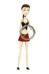 3d render of cartoon character with wire