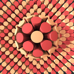 Op art two colors sphere pattern