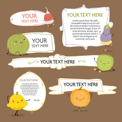 Cute doodle labels with vegetables - 51969468