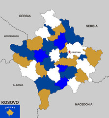 Fototapeta premium mapa kosowa