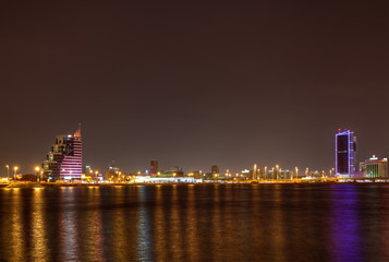 Fototapeta na wymiar Bahrain skyline illuminated at night