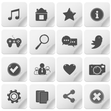 Contact buttons set, communication icons